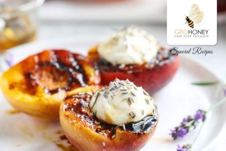 Healthy Honey-Peach-Lavender Dessert