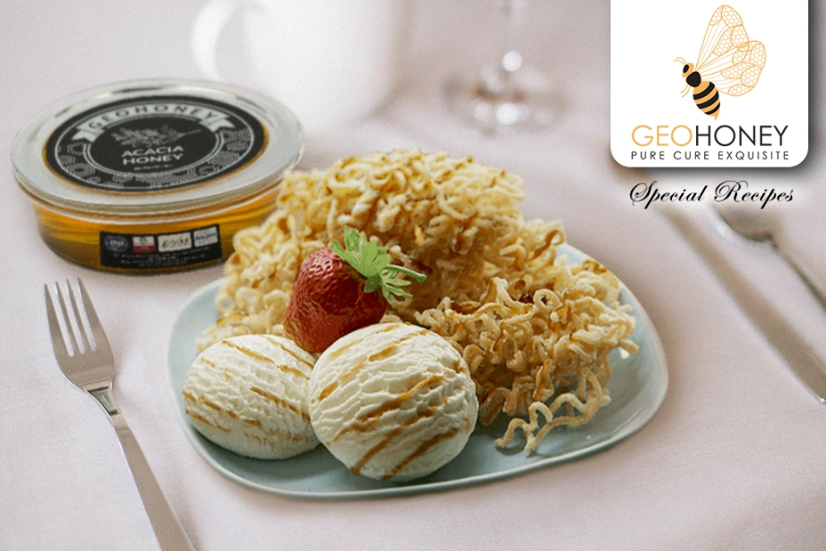 Honey Noodles And Ice-Cream - A Lip-Smacking Dessert