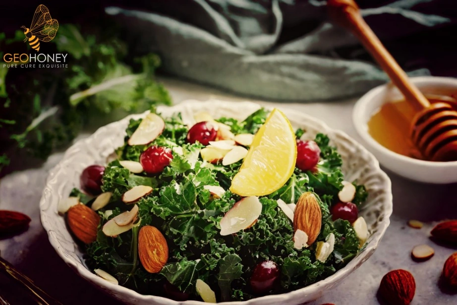 Honey Kale Currant & Almond Salad